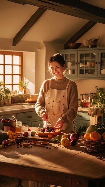 kuchár varí v teplej kuchyni